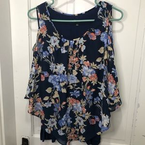 Beautiful floral cold shoulder top